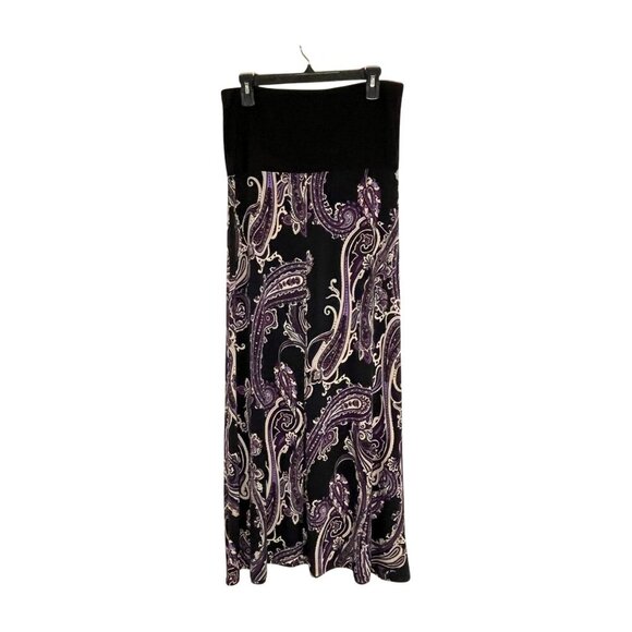 Chic Black and Purple Paisley Maxi Skirt - Picture 10 of 10